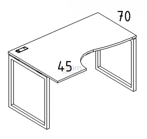 Мебель для персонала Стол эргономичный левый "Классика" на металлокаркасе QUATTRO Б4 043 БП