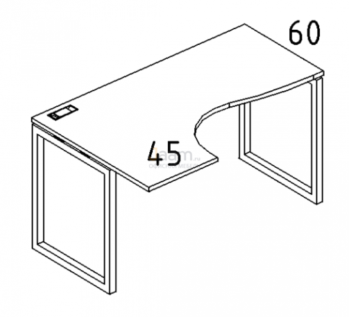 Мебель для персонала Стол эргономичный левый "Классика" на металлокаркасе QUATTRO Б4 031 БП