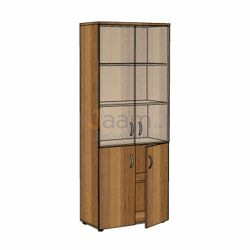 Мебель для персонала Офисный шкаф со стеклом пр./бронза ЛФ217