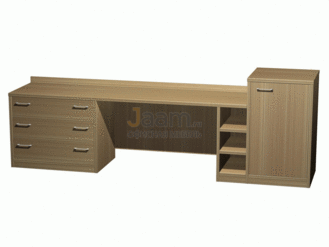 Мебель для гостиниц Стол комбинированный с тумбой под минибар и комодом левый КР 631