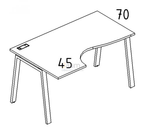 Мебель для персонала Стол эргономичный левый "Классика" на металлокаркасе TRE Б3 043 БП