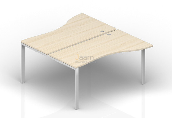 Мебель для персонала Составной стол на 2 рабочих места "Волна" ST2TG129V