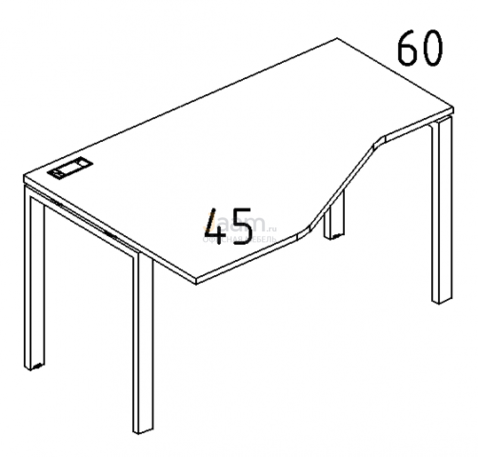 Мебель для персонала Стол эргономичный левый "Техно" на металлокаркасе UNO Б1 053 БП