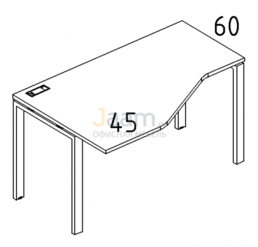 Мебель для персонала Стол эргономичный левый "Техно" на металлокаркасе UNO Б1 053 БП