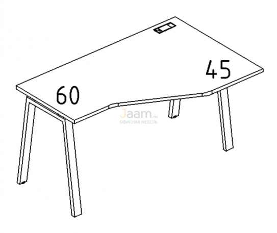 Мебель для персонала Стол эргономичный правый "Техно" на металлокаркасе TRE Б3 052 БП