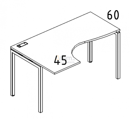 Мебель для персонала Стол эргономичный левый "Классика" на металлокаркасе DUE Б2 031 БП
