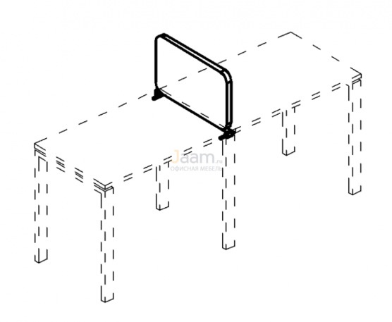 Мебель для персонала Экран настольный промежуточный тканевый с мягким наполнителем с кронштейнами Б 874 Г