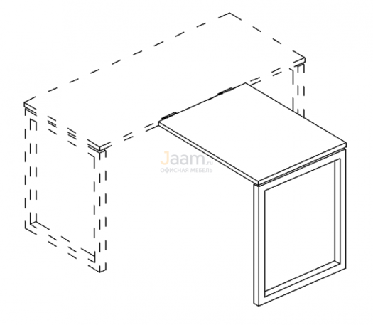 Мебель для персонала Брифинг-приставка на металлокаркасе QUATTRO 073 БП