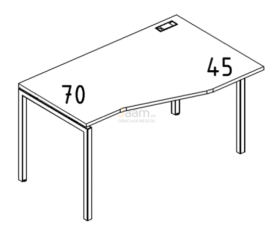 Мебель для персонала Стол эргономичный правый "Техно" на металлокаркасе DUE Б2 064 БП