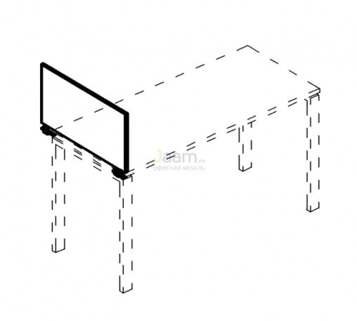 Мебель для персонала Экран настольный боковой/промежуточный ДСП с кронштейнами Б 854 БП