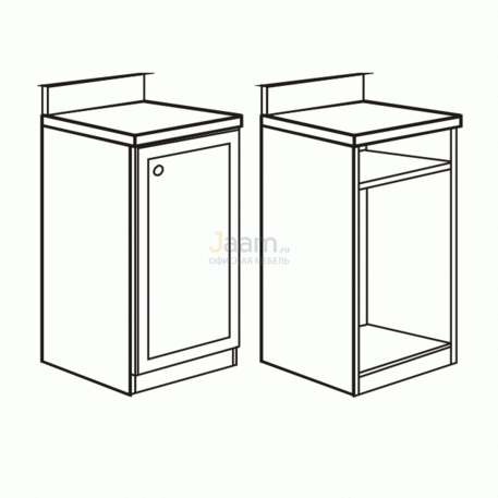 Мебель для гостиниц Офисная тумба с воротником под холодильник левая R6213V