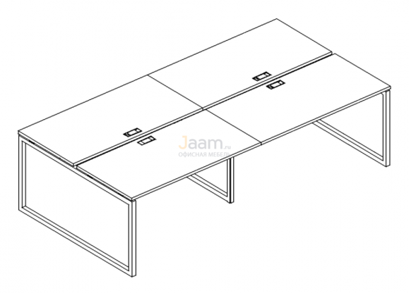 Мебель для персонала Рабочая станция на металлокаркасе QUATTRO Б4 171-2 БП