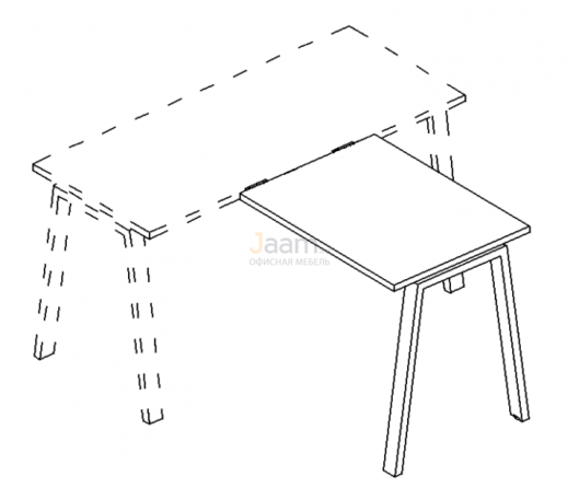 Мебель для персонала Брифинг-приставка на металлокаркасе TRE Б3 071 БП