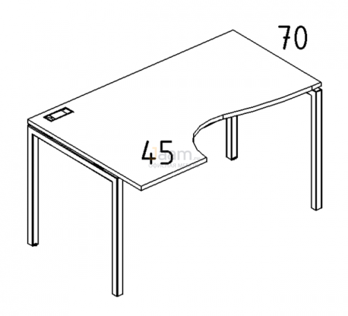 Мебель для персонала Стол эргономичный левый "Классика" на металлокаркасе DUE Б2 041 БП