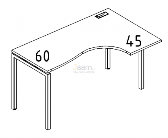 Мебель для персонала Стол эргономичный правый "Классика" на металлокаркасе DUE Б2 036 БП