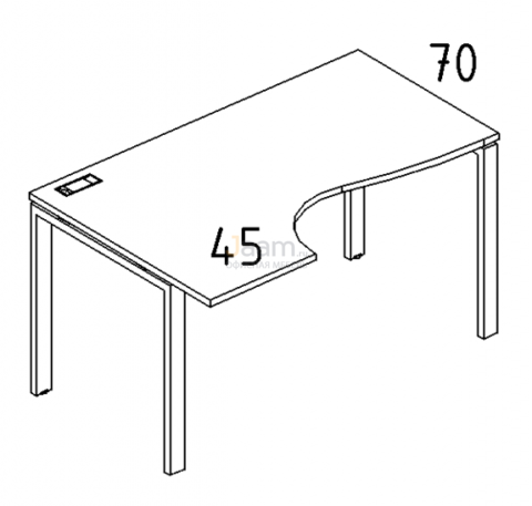 Мебель для персонала Стол эргономичный левый "Классика" на металлокаркасе UNO Б1 043 БП
