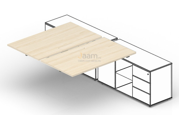 Мебель для персонала Приставной элемент (меламиновые аутлеты) ST2TPM146FU