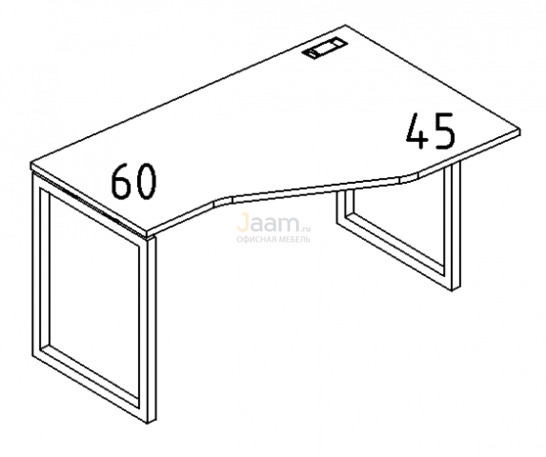 Мебель для персонала Стол эргономичный правый "Техно" на металлокаркасе QUATTRO Б4 052 БП