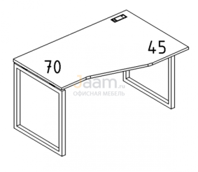 Мебель для персонала Стол эргономичный правый "Техно" на металлокаркасе QUATTRO Б4 064 БП